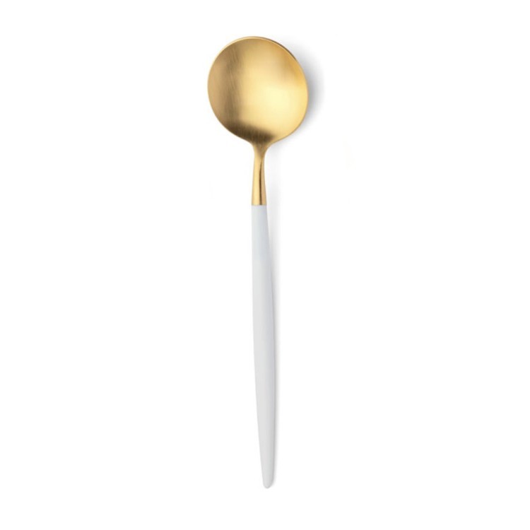 Ложка столовая GO.05WGB, нержавеющая сталь 18/10, композитный материал, matte gold\white, CUTIPOL