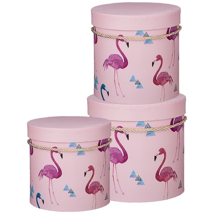 Набор подарочных коробок "flamingo" из 3-х шт. диаметр=18/15,5/12 см Lefard (37-518)