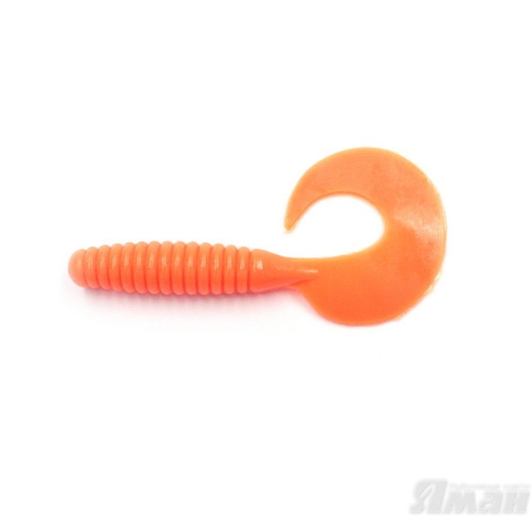 Твистер Yaman Spiral, 3,5", цвет 03 - Carrot gold flake, 10 шт Y-S35-03 (70626)