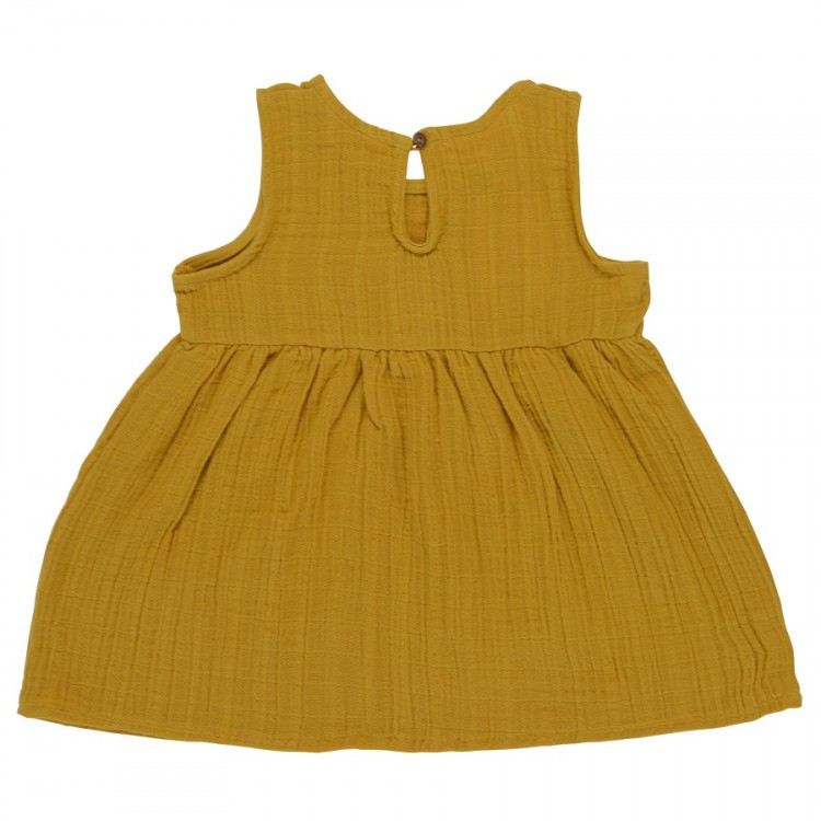 Платье без рукава из хлопкового муслина горчичного цвета из коллекции essential 4-5y (69596)