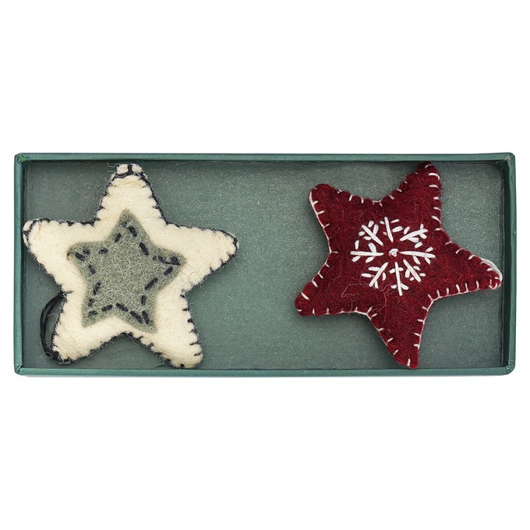 Набор елочных украшений из фетра christmas stars из коллекции new year essential, 3 шт. (76752)