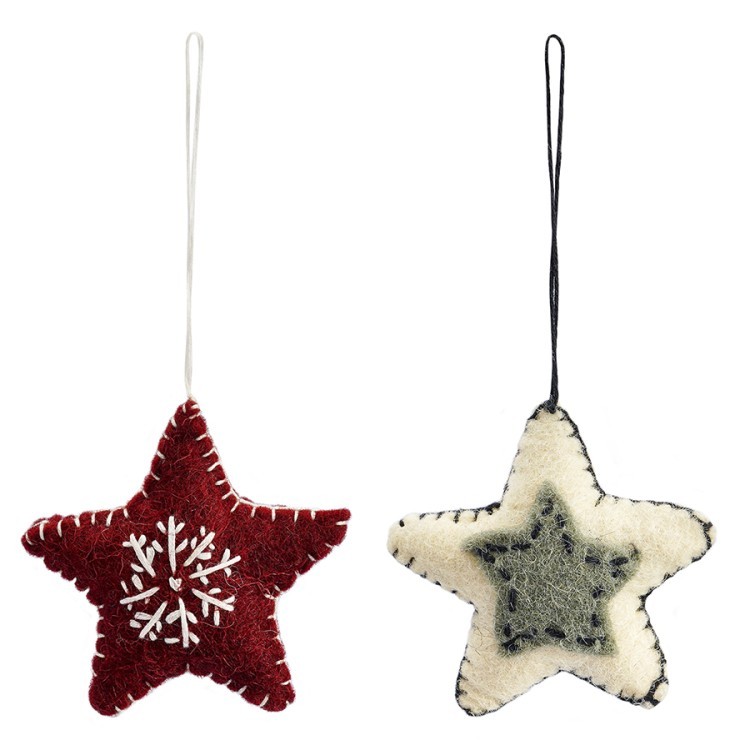 Набор елочных украшений из фетра christmas stars из коллекции new year essential, 3 шт. (76752)