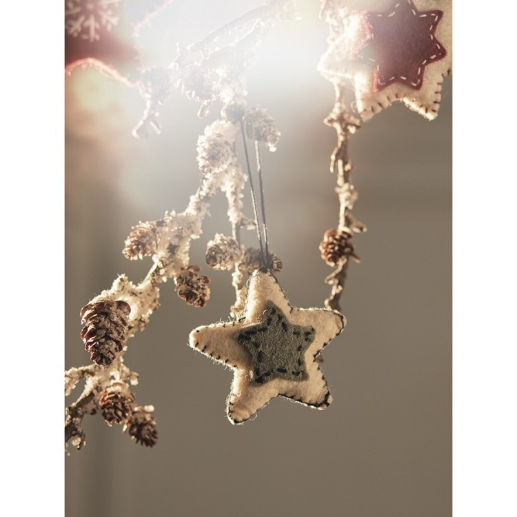 Набор елочных украшений из фетра christmas stars из коллекции new year essential, 3 шт. (76752)