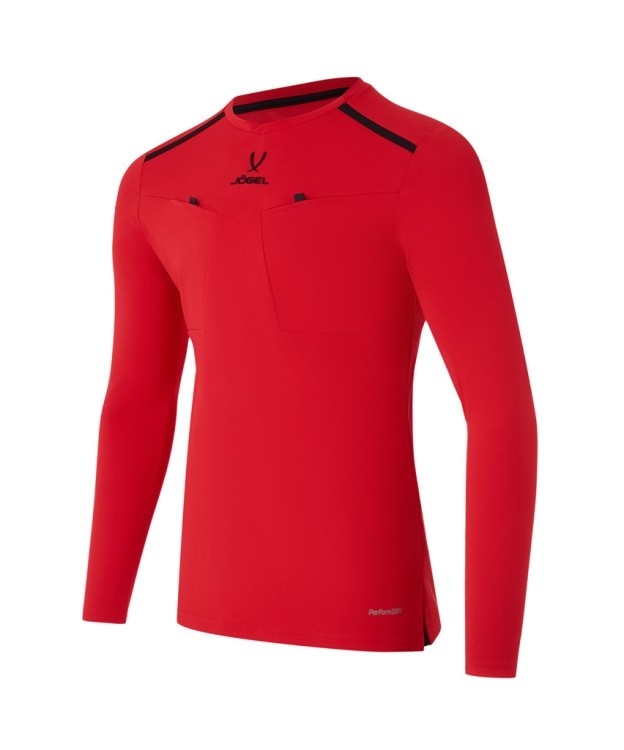 Футболка судейская с длинным рукавом JÖGEL DIVISION PerFormDRY Referee LS Tee, красный (2123310) Футболка судейская с длинным рукавом JÖGEL DIVISION PerFormDRY Referee LS Tee, красный (2123310)
