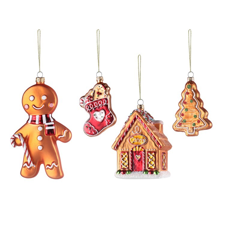 Набор ёлочных украшений ginger celebration из коллекции new year essential, 4 шт. (79397)