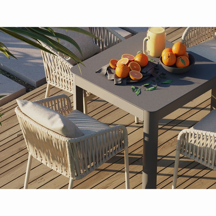 Стол обеденный leif, 80х80 см, серо-бежевый (75807)