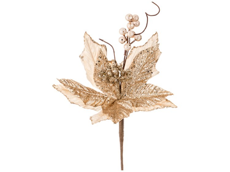 Цветок искусственный "пуансетия" длина=38 cm на клипсе Lefard (241-1831)