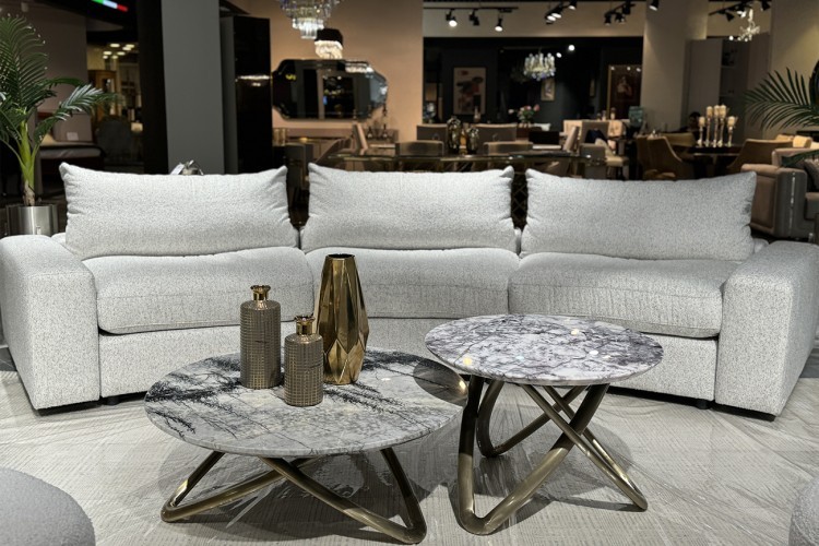 Стол журнальный натур. серый мрамор d95*36см (TT-00010515)