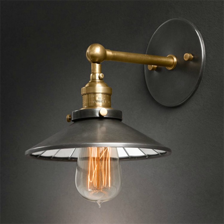 Бра Скон DTL9103-M, металл, Gold, black finish, RESTORATION HARDWARE