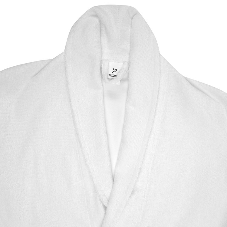 Халат махровый из чесаного хлопка белого цвета из коллекции essential, размер xl (75418)