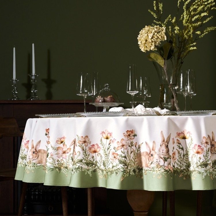 Скатерть круглая "sense" 190см ,зеленый 100%хлопок, твил с пропиткой Lefard (850-753-22)