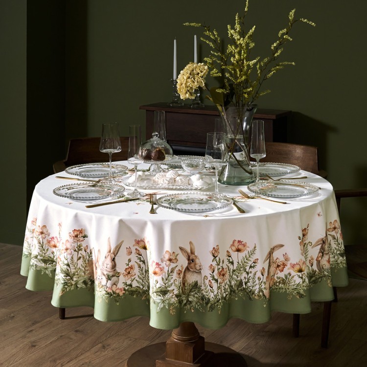 Скатерть круглая "sense" 190см ,зеленый 100%хлопок, твил с пропиткой Lefard (850-753-22)