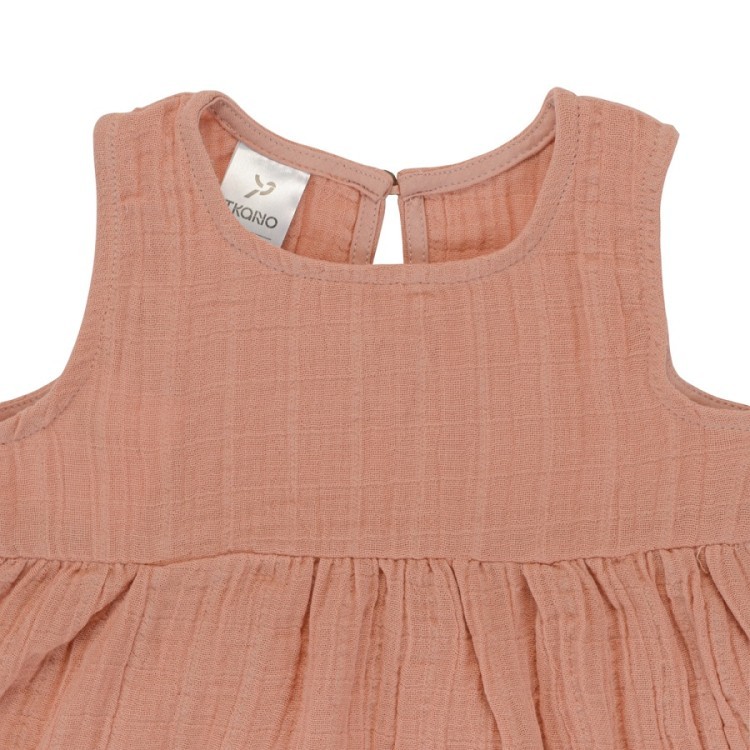 Платье без рукава из хлопкового муслина цвета пыльной розы из коллекции essential 12-18m (69597)