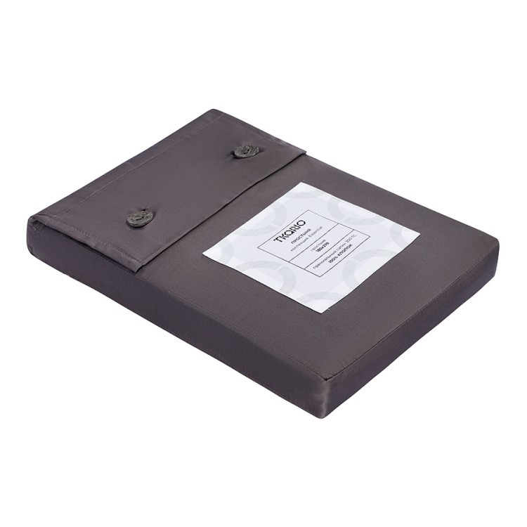 Простыня из премиального сатина темно-серого цвета из коллекции essential, 180х270 см (78481)