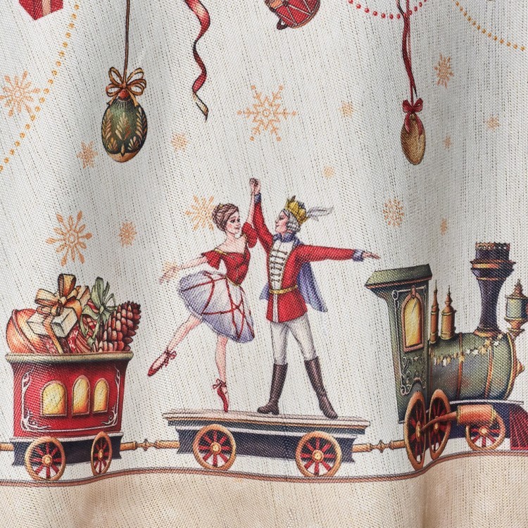 Скатерть  d220 cm круглая, "щелкунчик" цвет: бежевый, tm lefard, полиэстер 100% Lefard (986-002-26)