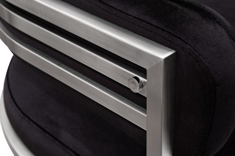 Стул велюр черный/матовый хром 60*55*73см (TT-00014350)