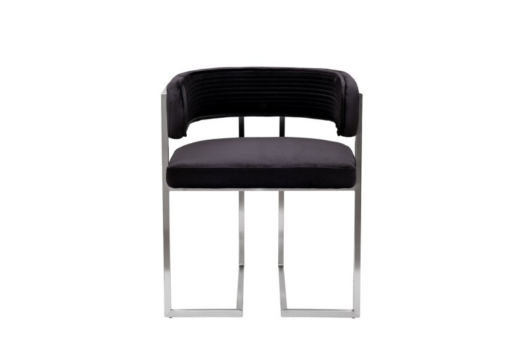 Стул велюр черный/матовый хром 60*55*73см (TT-00014350)