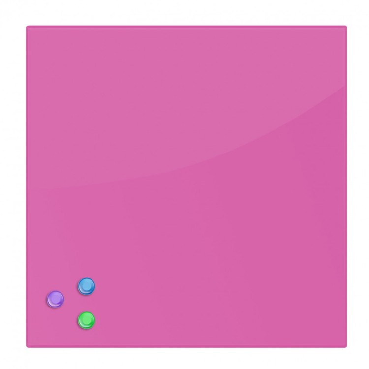 Доска магнитно-маркерная стеклянная 45х45 см 3 магнита розовая Brauberg 236742 (1) (89636)