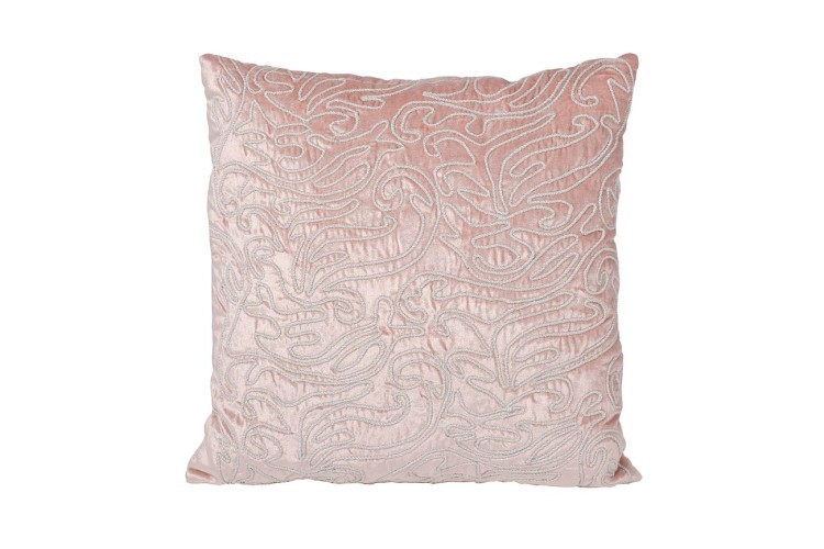 Подушка с ажурным декором св.розовая 45*45см (TT-00002445)