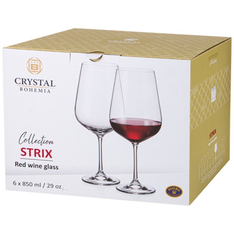 Набор бокалов для вина "dora/strix" из 6шт 850мл Crystal Bohemia (669-390)