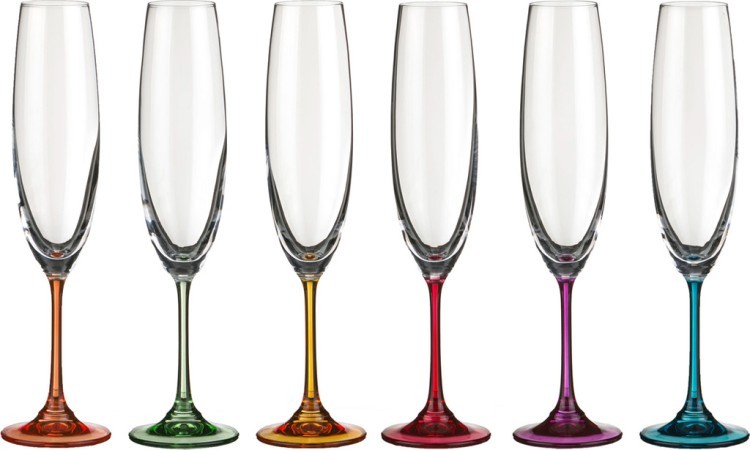 Набор бокалов для шампанского из 6 шт. "barbara / milvus" 250 мл.высота=26,5 см. CRYSTALITE (669-114)