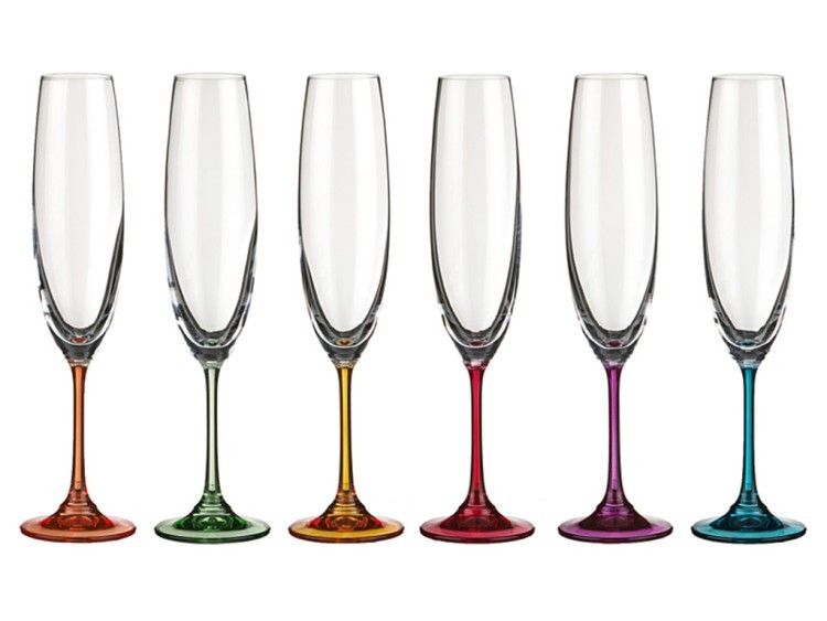Набор бокалов для шампанского из 6 шт. "barbara / milvus" 250 мл.высота=26,5 см. CRYSTALITE (669-114)