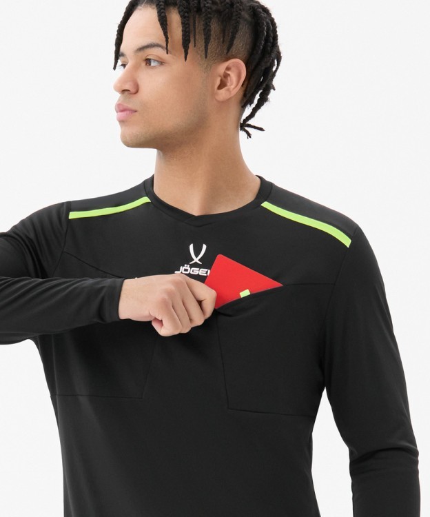 Футболка судейская с длинным рукавом JÖGEL DIVISION PerFormDRY Referee LS Tee, черный (2123322) Футболка судейская с длинным рукавом JÖGEL DIVISION PerFormDRY Referee LS Tee, черный (2123322)