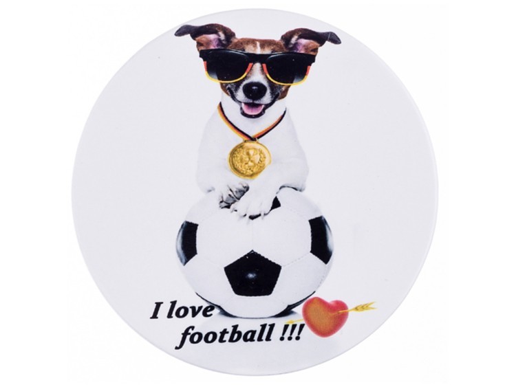 Подставка под пивную кружку "i love football" с пробковой основой 11*11 см. Lefard (229-258)