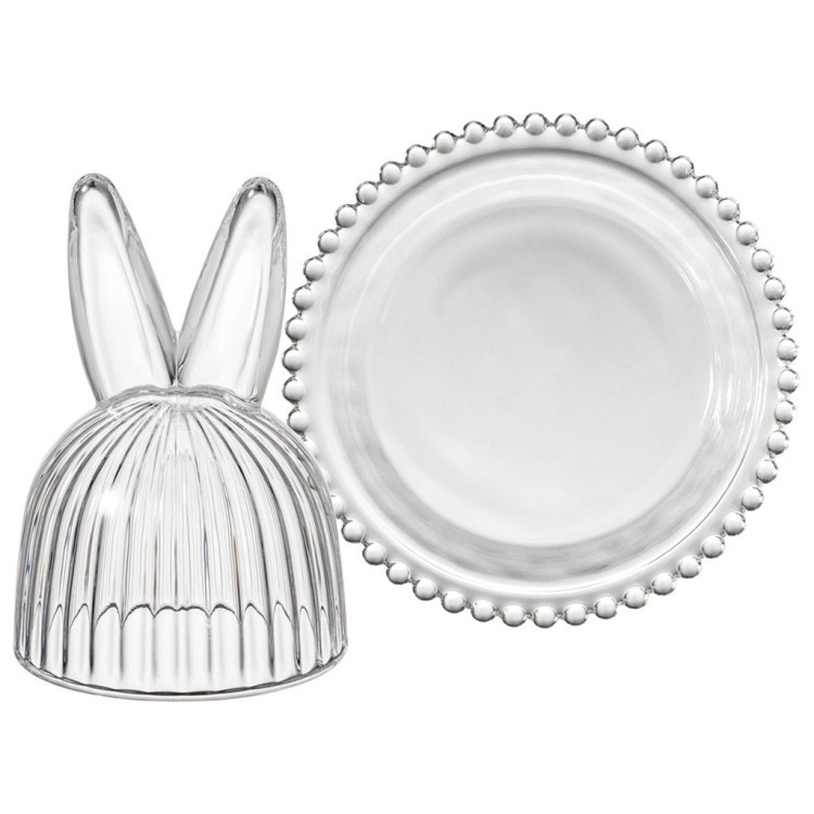 Блюдо сервировочное с крышкой "rabbit family" 14*14*16 см Lefard (302-106)