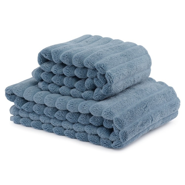 Полотенце банное waves джинсово-синего цвета из коллекции essential, 70х140 см (70639)