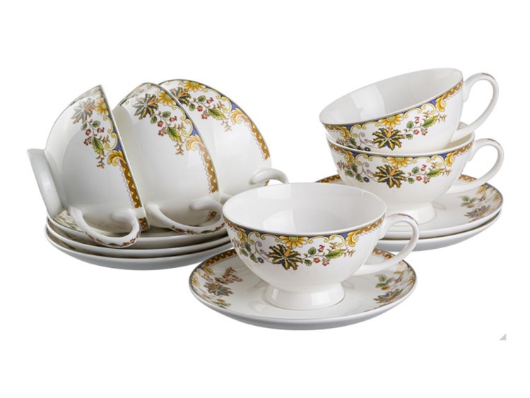 Чайный набор на 6 персон 12 пр." сюзанна" 200 мл. Porcelain Manufacturing (440-150)