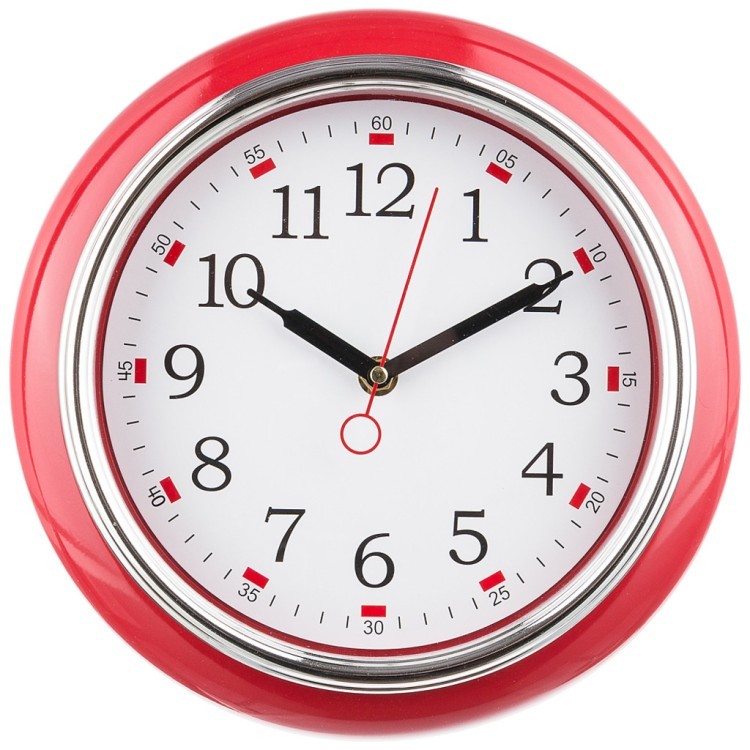 Часы настенные кварцевые "lovely home" диаметр=26 см цвет:красный Lefard (220-400)