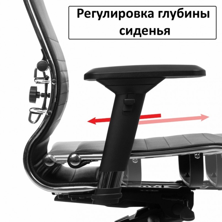 Кресло офисное Metta К-5.1 ткань/сетка/кожа черное (1) (84649)