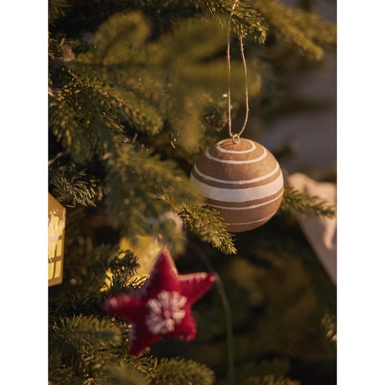 Набор елочных шаров из папье-маше zero waste из коллекции new year essential, 3 шт. (76755)