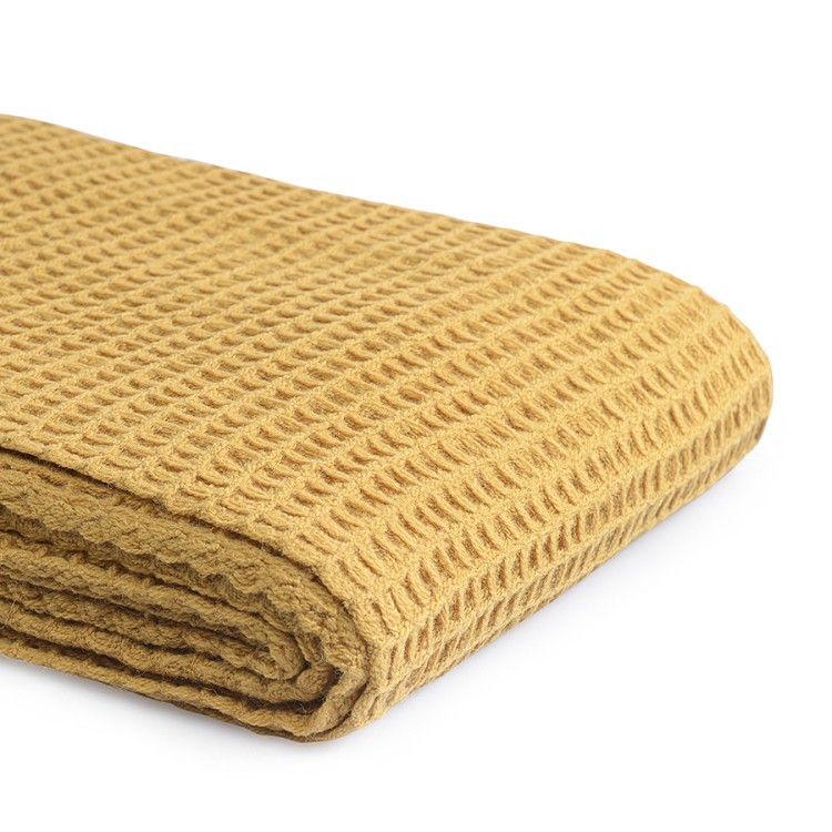 Плед из шерсти цвета охры из коллекции essential, 130х180 см (77088)