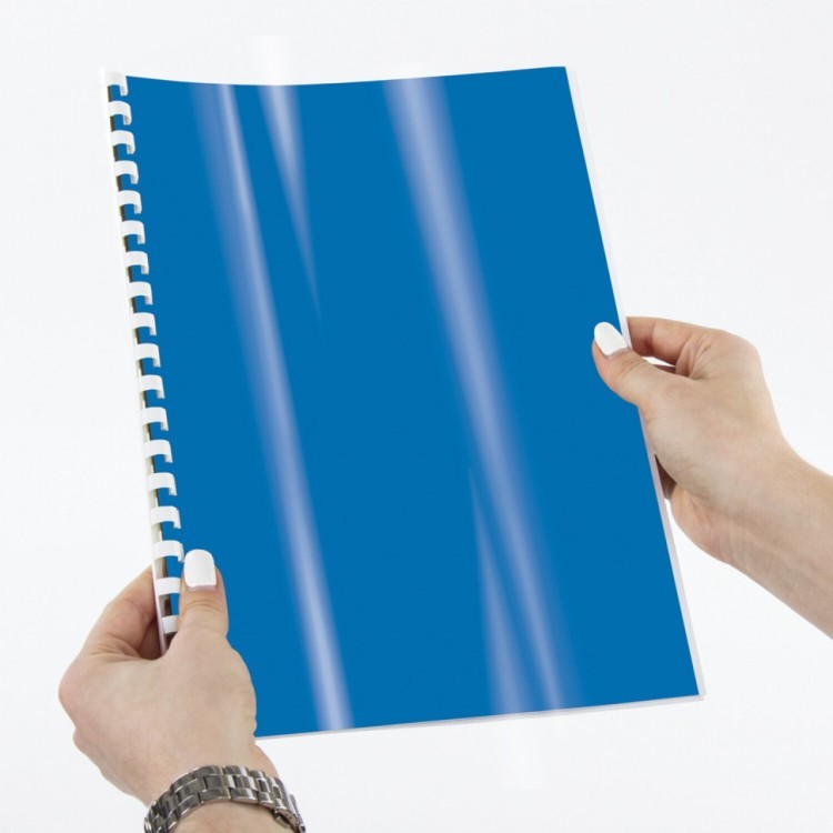 Обложки пластиковые для переплета А4 к-т 100 шт 300 мкм синие BRAUBERG 530941 (1) (94456)