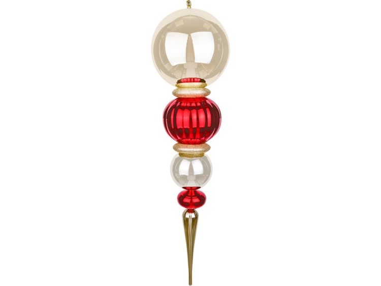 Декоративное изделие "подвеска" цвет:шампань и красный высота=96 см (кор=4 шт.) Lefard (749-112)
