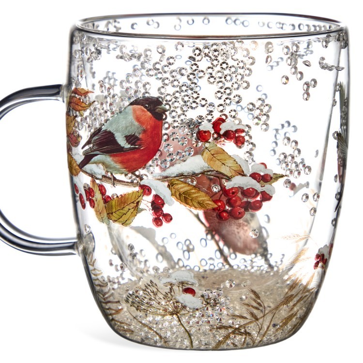 Кружка с двойными стенками "снегири" 410 мл Lefard (887-483)