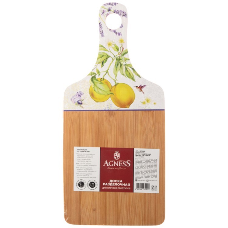 Доска разделочная agness "прованс лимоны" 35*16*0,9 см Agness (897-090)