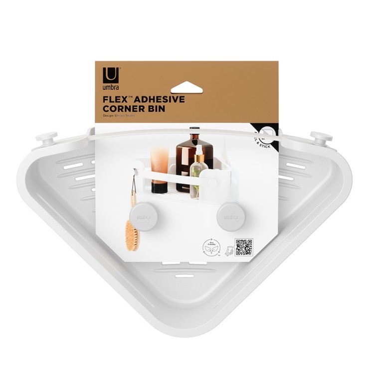 Органайзер для душа угловой flex adhesive, белый (77093)