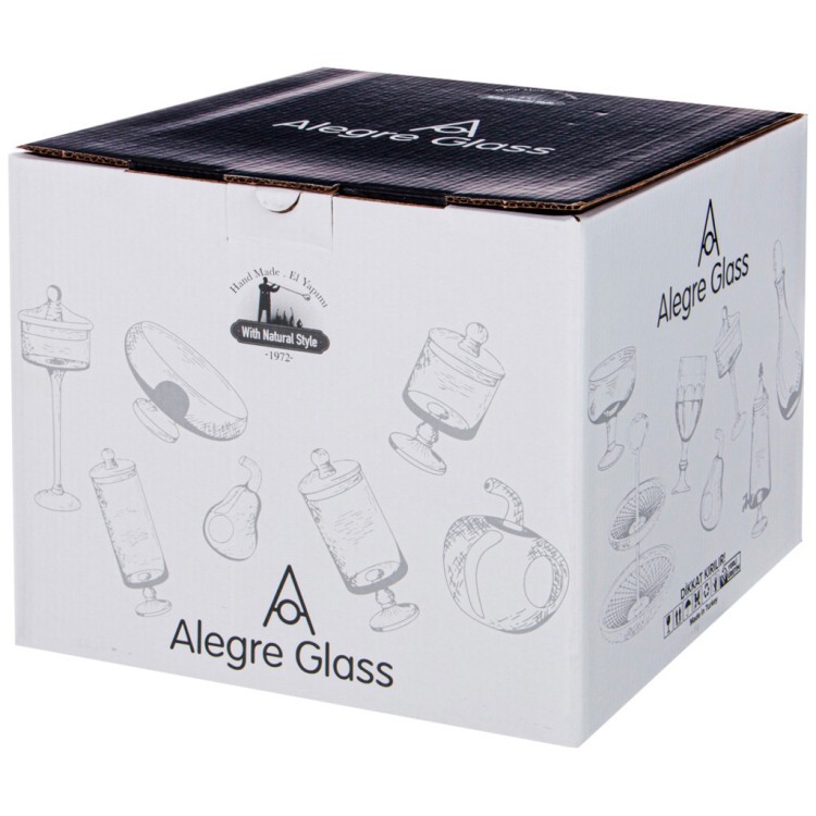 Блюдо на ножке grey, 24х21 см Alegre Glass (337-108)