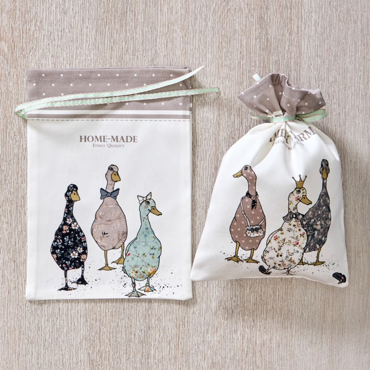 Набор  мешочков из 2-х шт "family farm" 20х29см,100%хлопок,капучино,твил,пропитка Lefard (850-749-91)