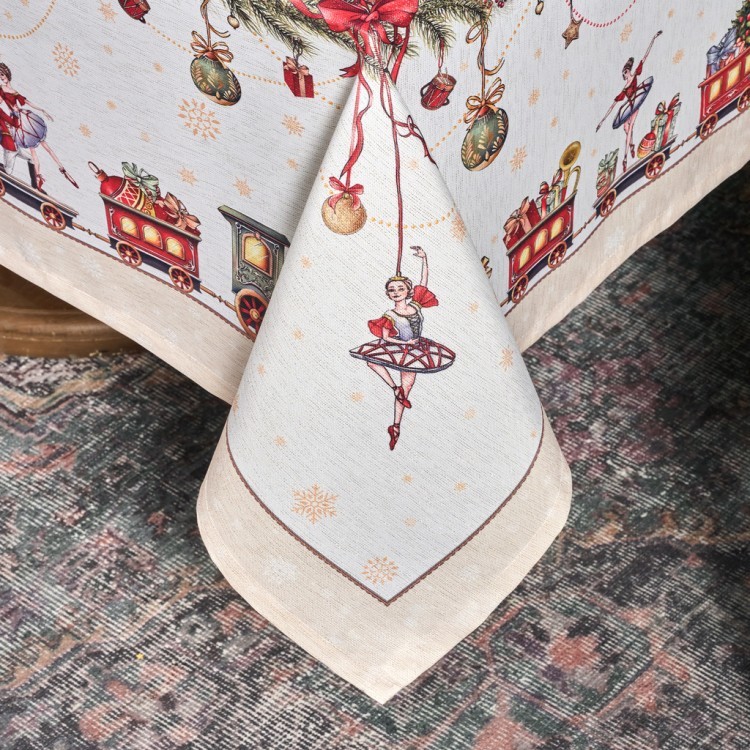 Скатерть  160х220 cm прямоугольная, "щелкунчик" цвет: бежевый, tm lefard, полиэстер 100% Lefard (986-002-20)