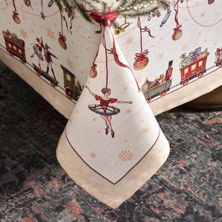 Скатерть  160х220 cm прямоугольная, "щелкунчик" цвет: бежевый, tm lefard, полиэстер 100% Lefard (986-002-20)