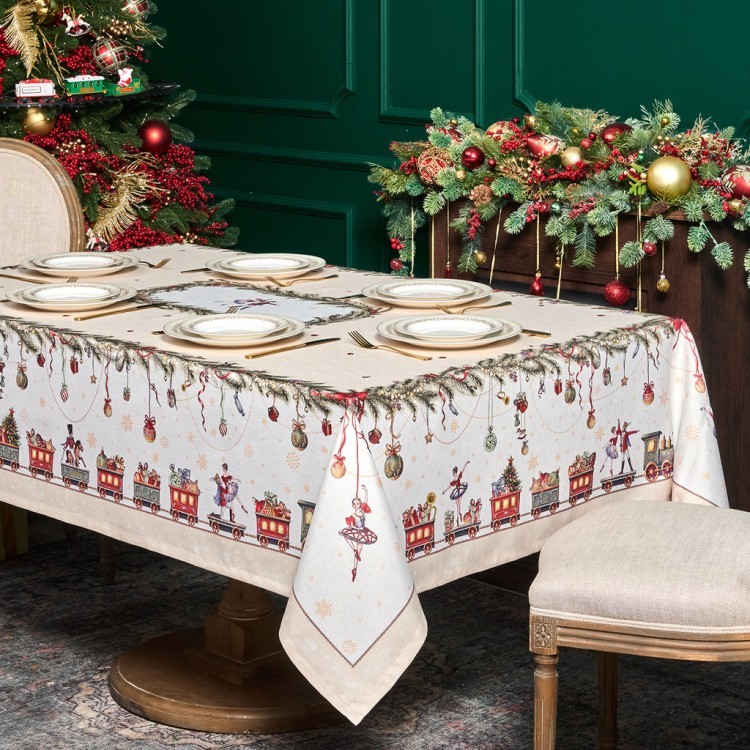 Скатерть  160х220 cm прямоугольная, "щелкунчик" цвет: бежевый, tm lefard, полиэстер 100% Lefard (986-002-20)