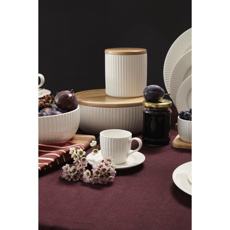Банка для хранения с крышкой из каучукового дерева soft ripples, dual glazing, 750 мл (75877)