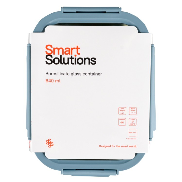 Контейнер для запекания, хранения и переноски продуктов в чехле smart solutions, 640 мл, синий (73398)