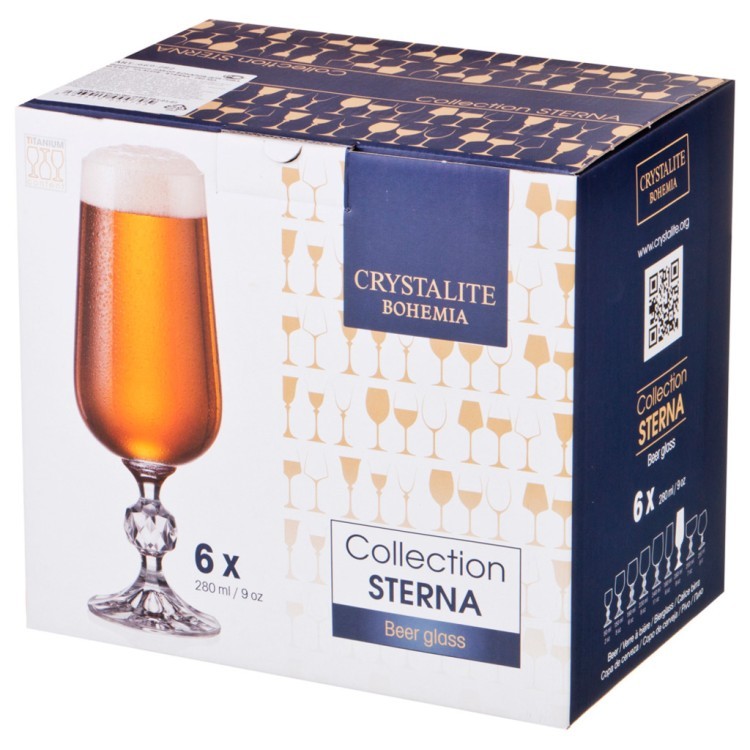 Набор бокалов для пива из 6 шт. "claudie / sterna" 280 мл высота=19 см Crystal Bohemia (669-282) Набор бокалов для пива из 6 шт. "claudie / sterna" 280 мл высота=19 см Crystal Bohemia (669-282)