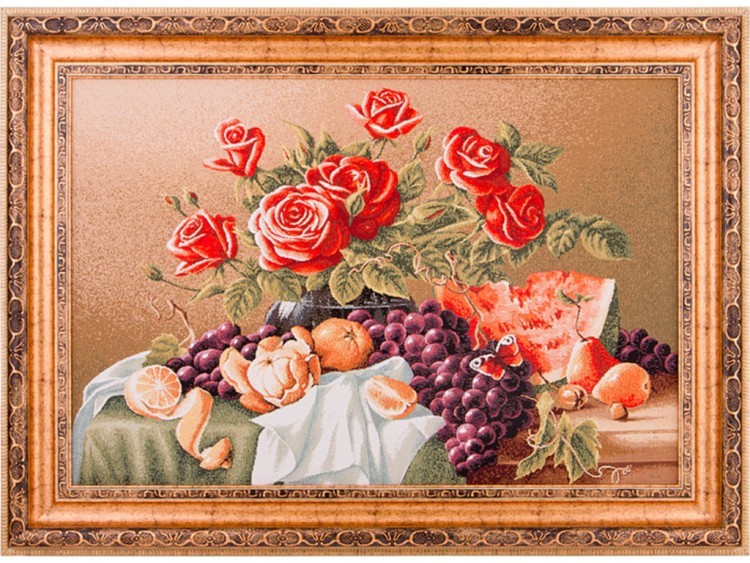 Гобеленовая картина "натюрморт с розами" 83*61 см. Оптпромторг Ооо (404-049-21) 