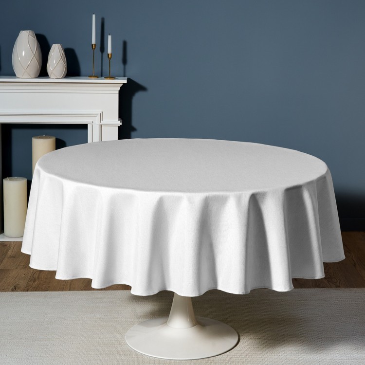 Скатерть  d190 cm круглая, "феерия. серебро", цвет: белый, tm lefard, полиэстер 100% Lefard (986-004-25)